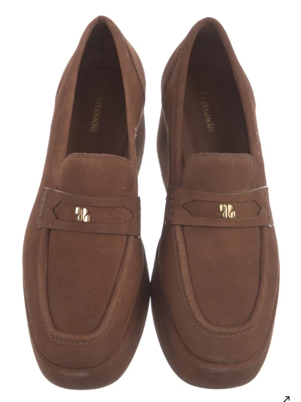 Larroude Platform Penny Loafers in Rich Brown
